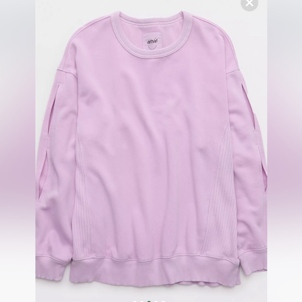 Aerie Très Chic Keyhole Oversized Sweatshirt M Medium Iced Lavender Pink Purple